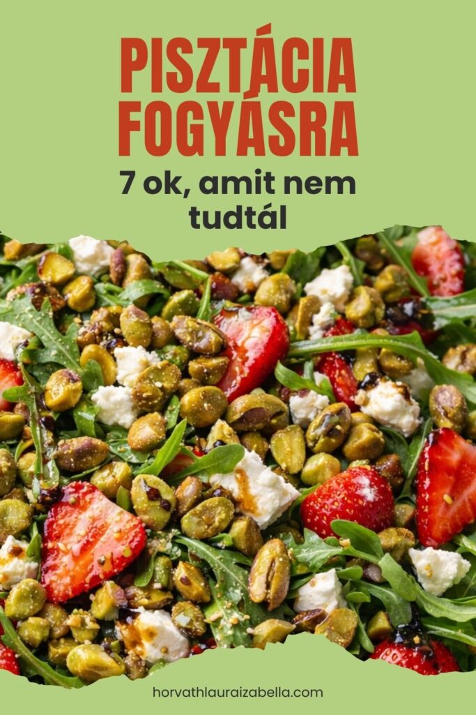 Pisztácia fogyásra – 7 ok, amit nem tudtál – Pinterest grafika